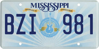 MS license plate BZI981
