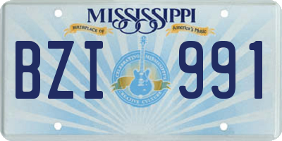 MS license plate BZI991
