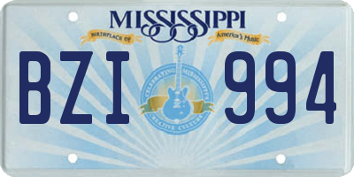 MS license plate BZI994
