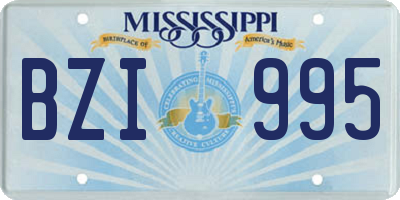 MS license plate BZI995