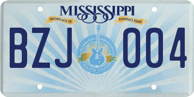 MS license plate BZJ004