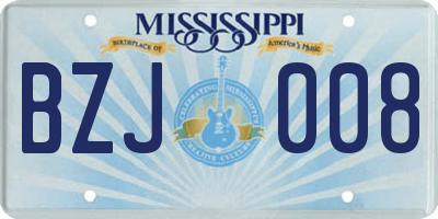 MS license plate BZJ008