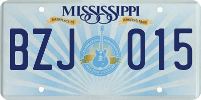 MS license plate BZJ015