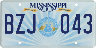 MS license plate BZJ043
