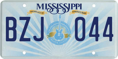 MS license plate BZJ044