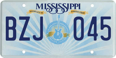 MS license plate BZJ045