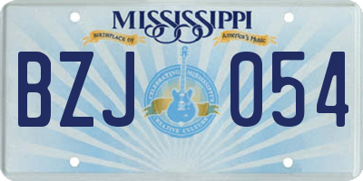 MS license plate BZJ054