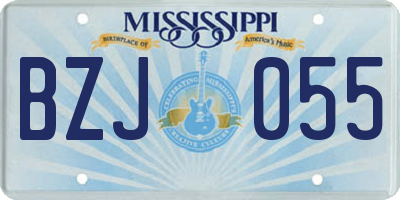 MS license plate BZJ055