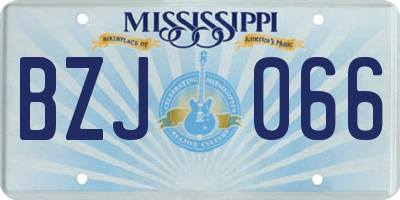 MS license plate BZJ066