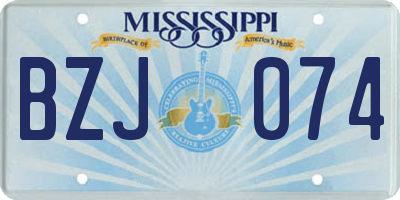 MS license plate BZJ074
