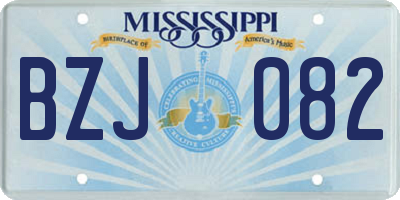 MS license plate BZJ082