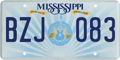 MS license plate BZJ083
