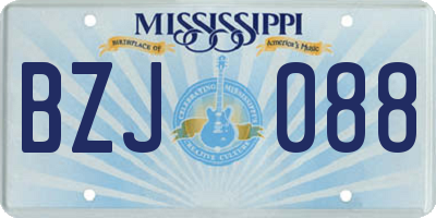 MS license plate BZJ088