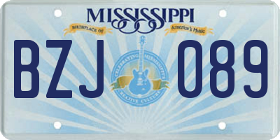 MS license plate BZJ089