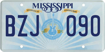 MS license plate BZJ090
