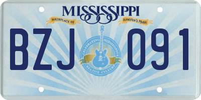 MS license plate BZJ091