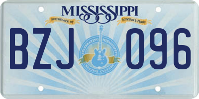 MS license plate BZJ096