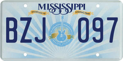 MS license plate BZJ097