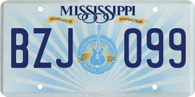 MS license plate BZJ099