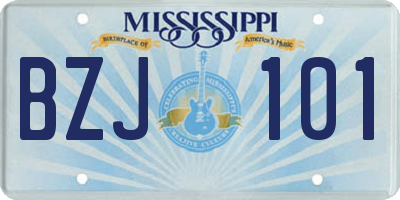 MS license plate BZJ101