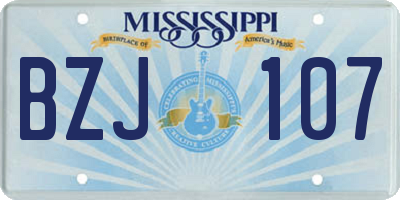 MS license plate BZJ107