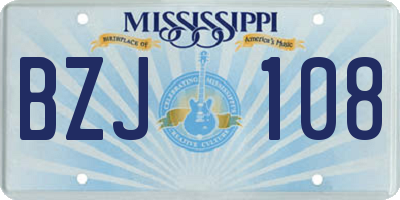 MS license plate BZJ108