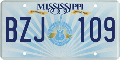 MS license plate BZJ109