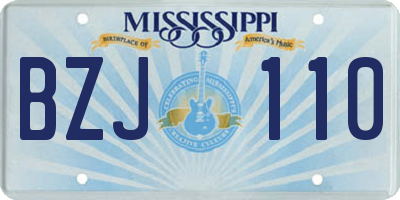 MS license plate BZJ110