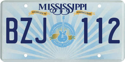 MS license plate BZJ112