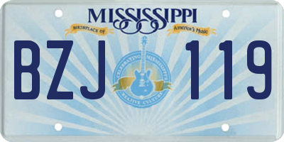 MS license plate BZJ119