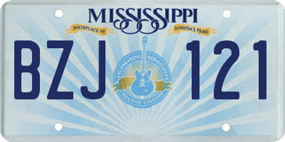 MS license plate BZJ121
