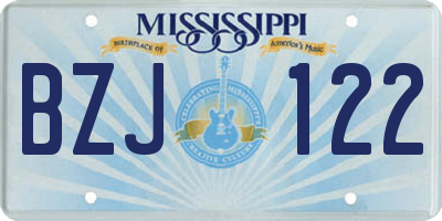MS license plate BZJ122