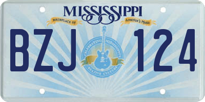 MS license plate BZJ124