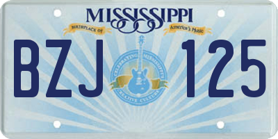 MS license plate BZJ125