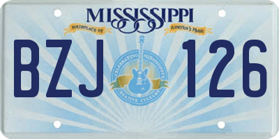 MS license plate BZJ126