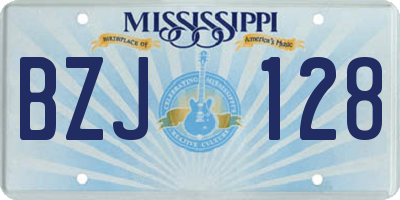 MS license plate BZJ128