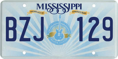 MS license plate BZJ129