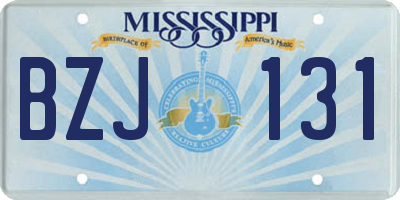 MS license plate BZJ131