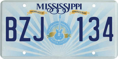 MS license plate BZJ134