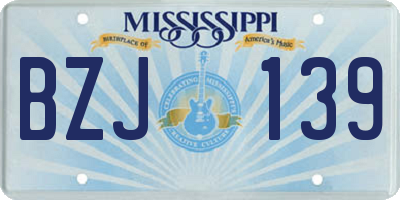 MS license plate BZJ139