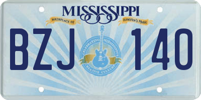 MS license plate BZJ140