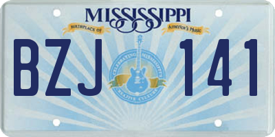 MS license plate BZJ141