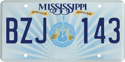 MS license plate BZJ143
