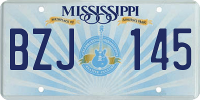 MS license plate BZJ145