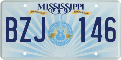 MS license plate BZJ146