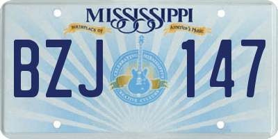 MS license plate BZJ147