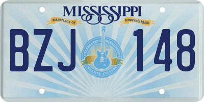 MS license plate BZJ148