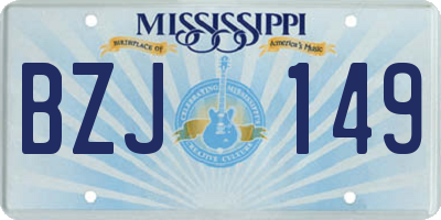 MS license plate BZJ149