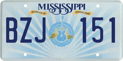 MS license plate BZJ151