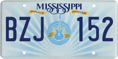 MS license plate BZJ152